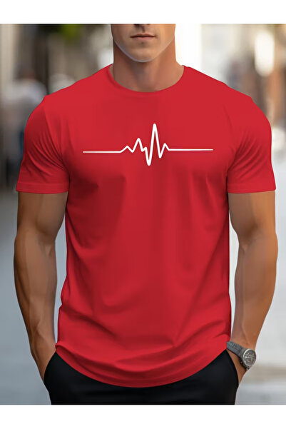 LAVİTTA Men's Heartbeat Printed T-Shirt