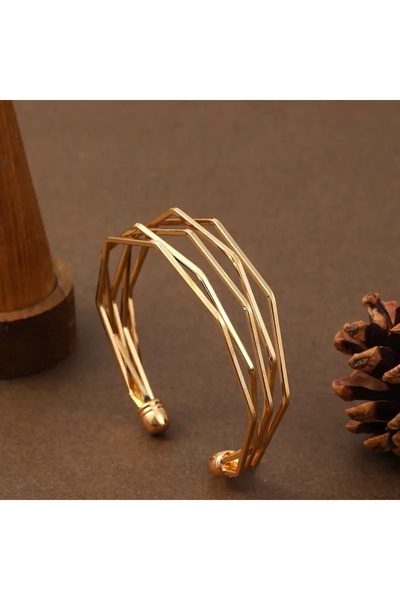 Ayzen Diamond Pattern Open Adjustable Bracelet