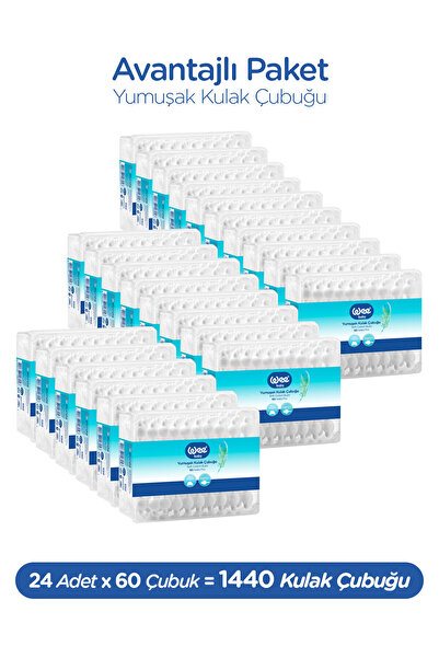 Wee Baby 60'lı Emniyetli Kulak Çubuğu (60x24 1440 Adet)