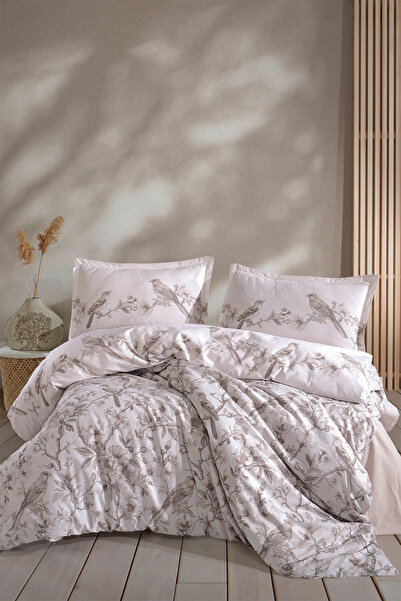 Clasy Mevlin Beige 100% Cotton Ranforce Single/Youth Duvet Cover Set