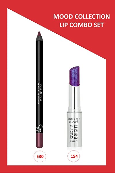 Golden Rose Mood Lip Combo Set - Dream Lips Dudak Kalemi No:530 - Sparkle Bri...