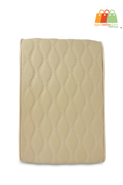 Generic Car Armrest Protector – Beige, Waterproof, Durable, 21x32 cm, Comfortable for Long Drives