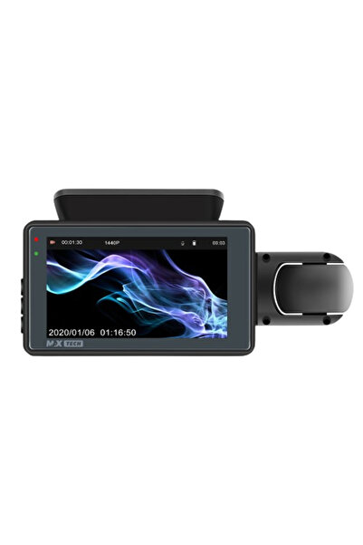 MaxTech Camera DVR auto lentila frontala si interioara, MaxTech®, 2K 1440P, ecran 3.0 inch IPS