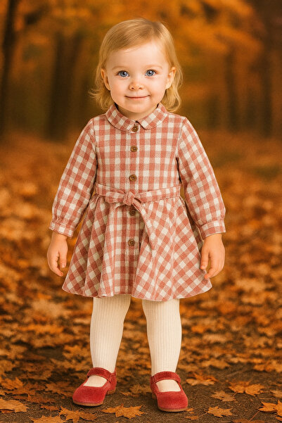 canmana kids&baby Girl's Woodcutter Fabric Monthly Dress 6-12-18-24 Months