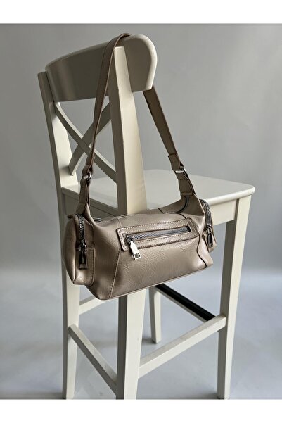 Mia Collection Ada Model Γυναικεία τσάντα χειρός και ώμου Mink