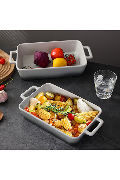 REFAN Rectangular ceramic oven tray, 34.5 x 21.2 x 6.4 cm