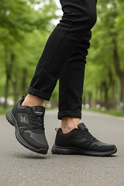 WALKWAY Black Men's Seasonal Sports Shoes Xstep 020-Skin m