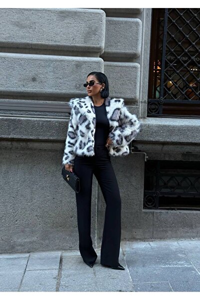 MY DEPO Women's Fur Coat with Collar Detail – Stylish, Modern, and Elegant Winter Outerwear