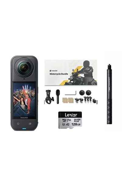 Insta360 X5 Aksiyon Kamerası - Motosiklet Kiti Heavy Duty Clamp