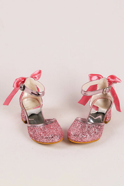 NeSe Shoes Glittery and Bow Girls' High Heels, Evening Dress Shoes, New Season, Shimmering