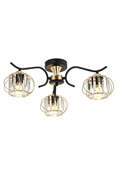ESSLİGHT Aren 3’lü Plafonyer Avize Kristal Taşlı Modern Dekoratif Aydınlatma
