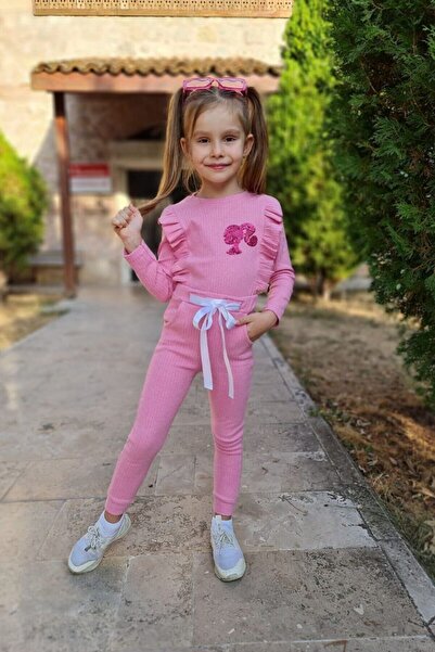 MARMARA FIRSAT Sequin Patterned Preschool Girl's Camisole Top and Bottom Set