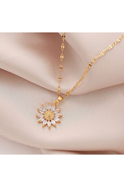 Tudivanyu Aksesuar Sunflower Design Stylish Necklace