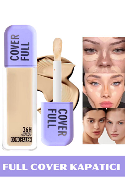 NUNUKO Full Cover Göz Altı Kapatıcısı - Çizgilere Dolma Yapmayan Uzun Süreli Kalıcı Yüksek Kapatıcı