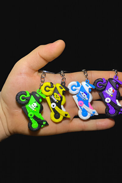 nss sky rock Renkli Spor Motor Tasarım 4’lü Anahtarlık Seti – Silikon Anahtar...