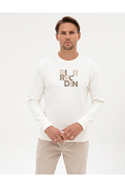 Pierre Cardin Ecru Regular Fit Sweatshirt 50316087-Vr019