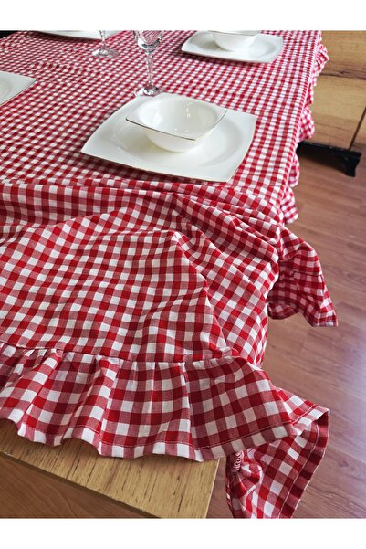 Angels' Collection Ruffled Gingham Tablecloth
