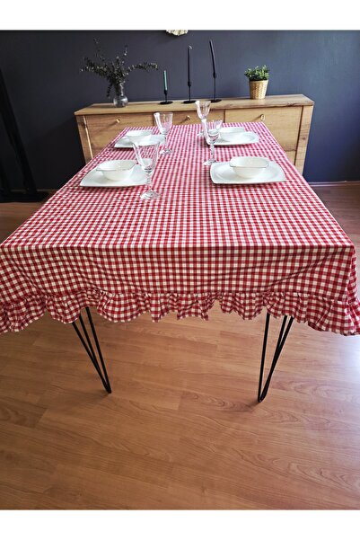 Angels' Collection Ruffled Gingham Tablecloth