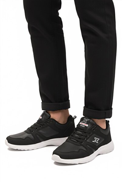 WALKWAY Black-White Men's Seasonal Sports Shoes Xstep 020-Cilt m (Byk No)