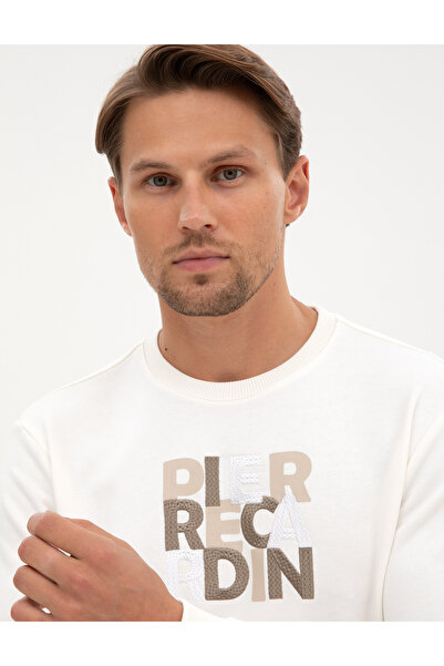 Pierre Cardin Ecru Regular Fit Sweatshirt 50316087-Vr019