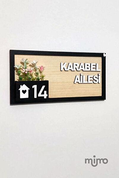 mimo Kişiye özel çiçekli ahşap kapı numarası Kapı süsü – Çiçekli Kapı Süsü