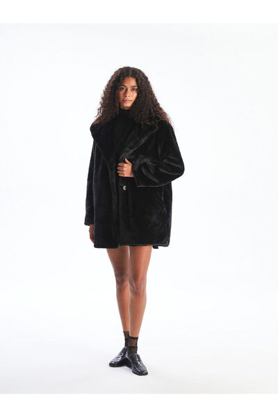 LC Waikiki Özmarka New Season Jacket Collar Women's Plush Coat