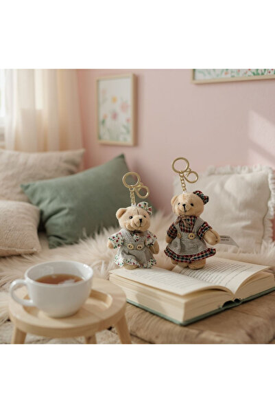 dişi ayıcık charm anahtarlık çanta süsü 12 cm peluş oyuncak