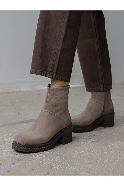 ECENİN BUTİĞİ Muno Vizon Süet Hakiki Süet Kadın Bot