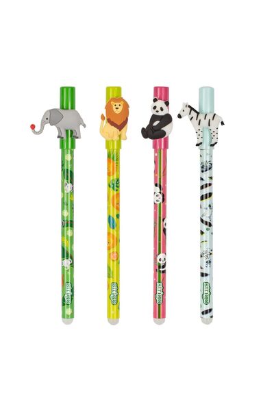 Strigo Set 4 pixuri cerneala cu stergere, ZOO, SSC208