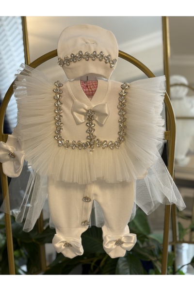 By Serpil Şener 100% Cotton Hospital Release Romper Set - Baby Romper Set - Mevlüt Outfit