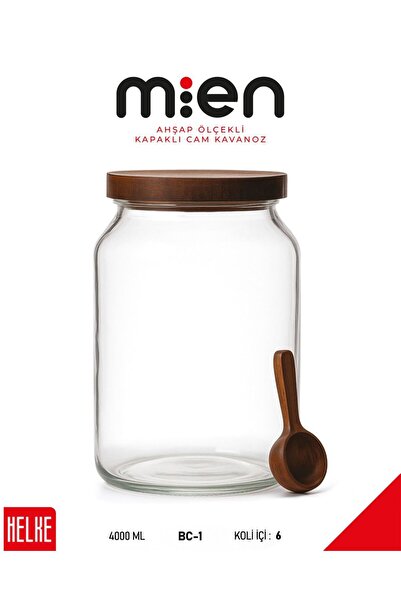 MİEN وعاء زجاجي كبير من أكاسيا سعة 4000 مل، وعاء للمواد الغذائية بغطاء محكم، ...