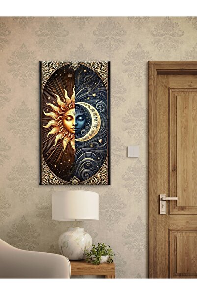 ESLEM GÜNEŞ İLE AYIN BULUŞMASI - GÖKSEL AHENK - BASKI KANVAS TABLO
