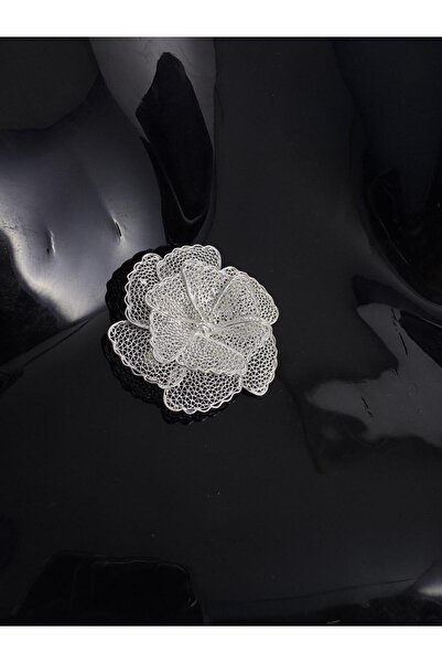 Sahra Gümüş rüzgar motifi çiçek Model El Işi Telkari Gümüş Broş & Yaka İğnesi