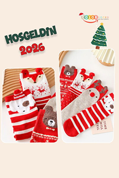 Color Socks Set de 4 perechi de șosete cadou cu pene (fără toc)