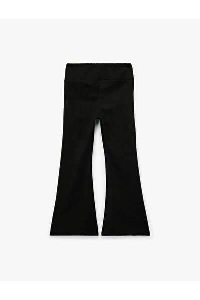 Koton Basic İspanyol Paça Siyah Kız Çocuk Pantolon 6Wkg40031Ak