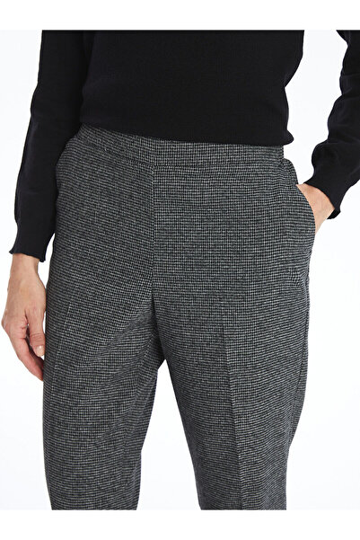 LC Waikiki Women's Pants with Elastic Waist and Houndstooth Pattern