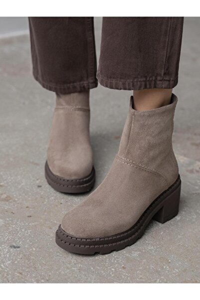 ECENİN BUTİĞİ Muno Vizon Süet Hakiki Süet Kadın Bot