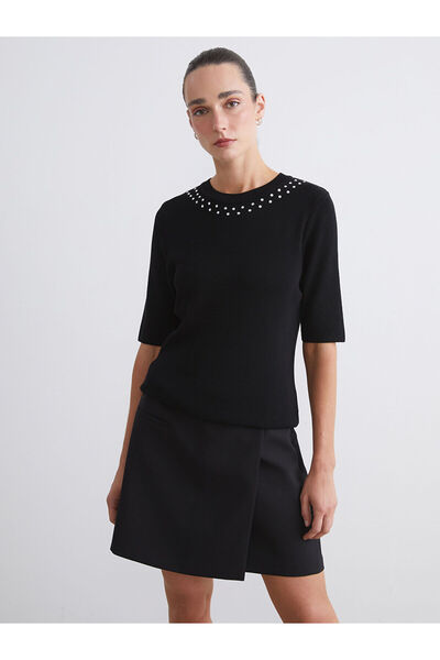 LC Waikiki Pulover de tricotaj pentru damă cu gât roșu