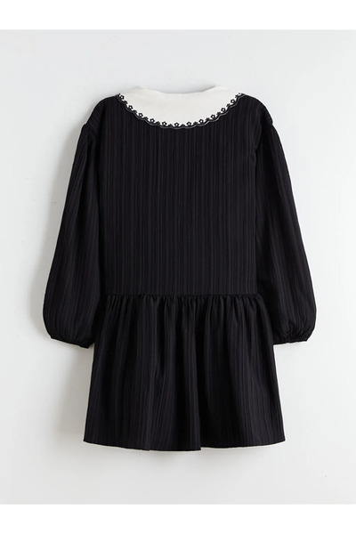 LC Waikiki LCW Kids Siyah Bebe Yaka Kız Çocuk Elbise