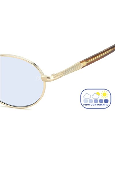David Beckham Oval Photochromic Sunglasses Light Blue Glass Db 1196 T5U