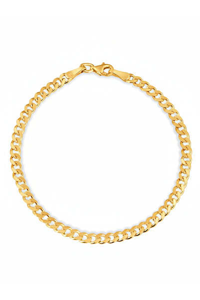 ADA LİFE GÜMÜŞ 925 Ayar Gümüş 22 Ayar Gold Kaplama 4 mm Gurmet Erkek Bileklik...
