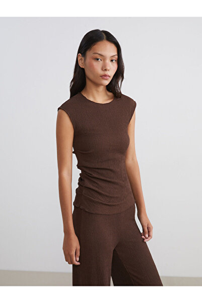 LC Waikiki XSIDE Maro guler rotund Bluză texturată cu șnur