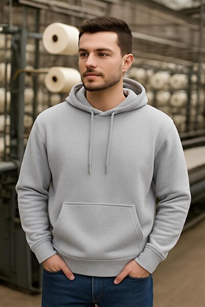 Ars Magic Box Hooded Unisex Basic Relax Hooded 3-Thread Sweatshirt with Ribbing