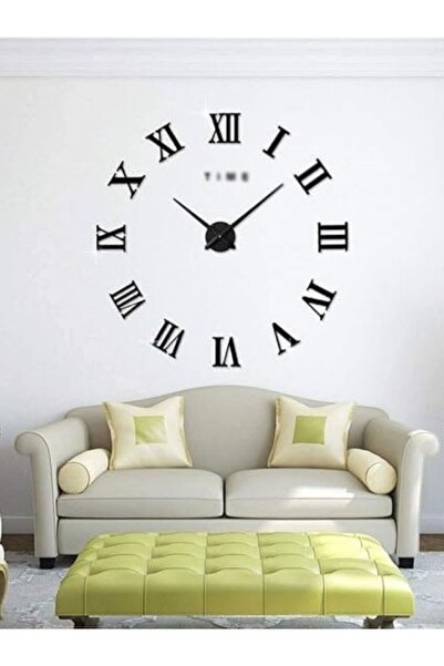 Emaazz LLC Roman Numerals 3D Wall Clock – DIY Frameless Acrylic Wall Decorati...