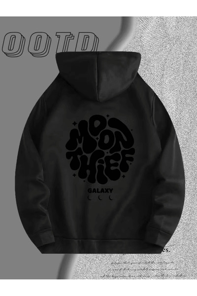 LAVİTTA هوديي مطبوع عليه عبارة 'لص القمر' بتصميم الفضاء