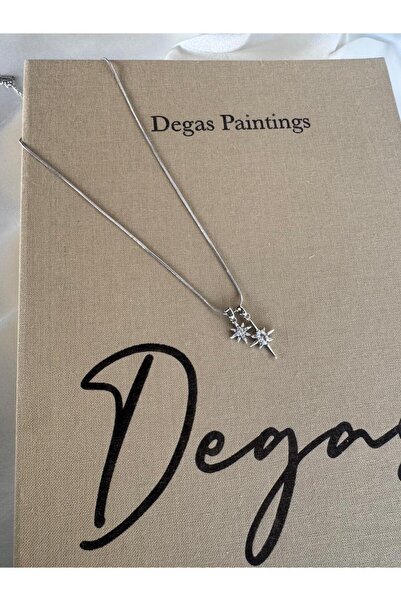 H&S AKSESUAR Minimalist Çelik Çift Yıldız Kadın Kolye Modeli