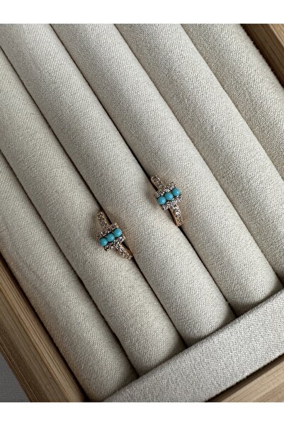 ringbox Turquoise Stone Mini Hoop Earrings