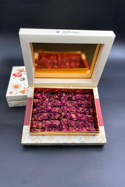 Kutluhan 250 gr Güllü Narlı parmak fitil lokum Turkish Delight Lokum, 250 gr