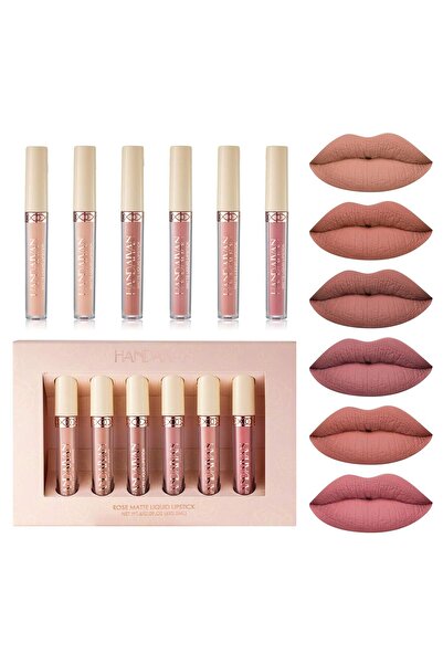 Handaiyan Set 6 Rujuri Lichide Mate–Rose Matte Liquid Lipstick, Rezistente, L...