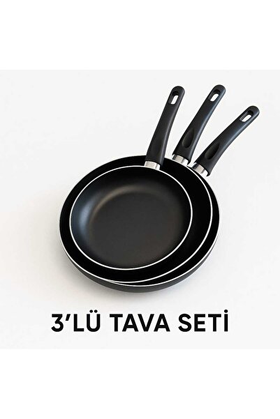 ENASHOP 3-Piece Teflon Pan Set 16-20-24 cm
